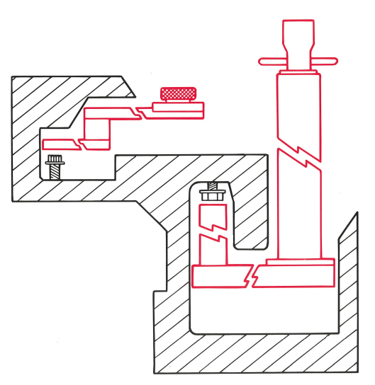 Gear driven blind drive cross-section diagram showing internal mechanism with fastener engagement